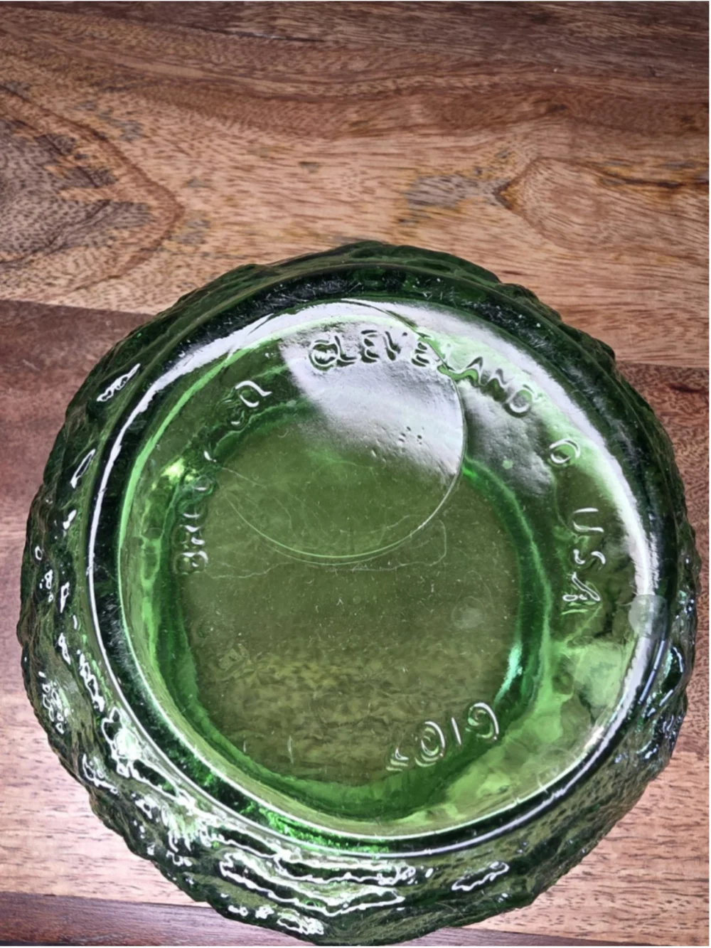 VTG E.O. Brody Green Textured Glass Planters Cachepots Set of 2 Made In USA 70s